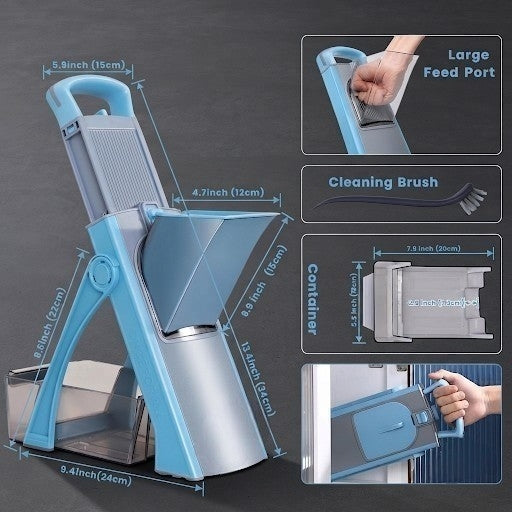 Mandoline Pliable Multifonction — Coupez, Tranchez, Râpez en un Geste